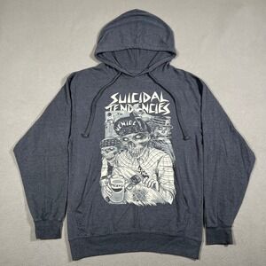 Suicidal Tendencies Hoodie Medium Blue Gray Venice Skeleton Pepsi Dogtown Skater